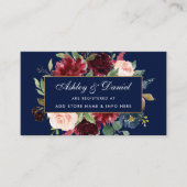 Carte d'insertion mariage Burgundy Floral (Devant)
