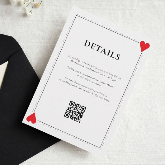 Carte d'insertion Mariage Casino