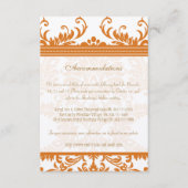 Carte d'insertion Mariage damassé orange et ivoire (Devant)