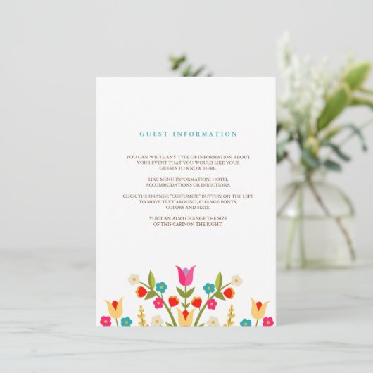 Carte d'insertion Mariage Fleurs Pays (Debout devant)