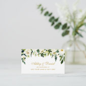 Carte d'insertion mariage Gold Green Floral Regist (Debout devant)