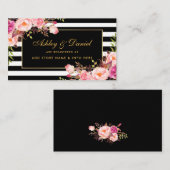 Carte d'insertion mariage Rose Blush Gold Black (Devant / Derrière)