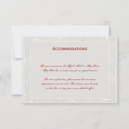 Carte d'insertion Mariage Silver and White Snowfla (Devant)