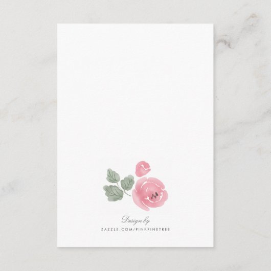 Carte d'insertion Mariage simple rose (Dos)