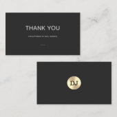 Carte d'insertion Merci avec Faux Gold et Black (Devant / Derrière)