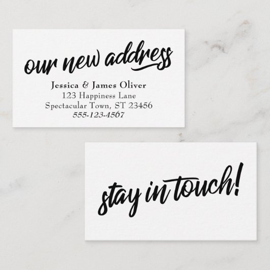 Carte d'insertion minima de typographie "Notre nou (Devant / Derrière)