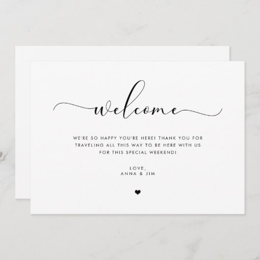 Carte d'insertion minimaliste pour Mariage (Devant / Derrière)