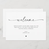 Carte d'insertion minimaliste pour Mariage (Devant / Derrière)