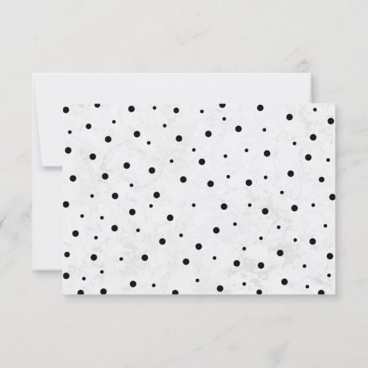 Carte d'insertion moderne Balck Confetti & Marble (Dos)