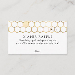 Carte d'insertion moderne Golden Bee Diaper Raffle