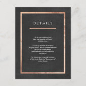 Carte d'insertion moderne Rose or et Mariage noir (Devant)