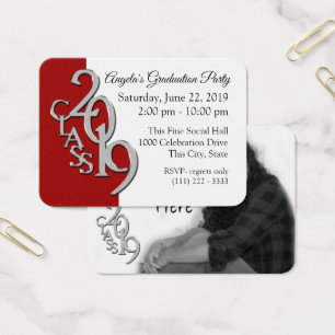 Carte d'insertion photo Red Graduation Party 2019