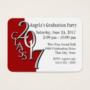 Carte d'insertion photo rouge de la fête de gradua
