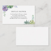 Carte d'insertion pour Baby Shower sur les succule (Devant / Derrière)