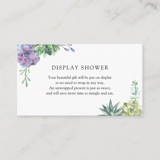 Carte d'insertion pour Baby Shower sur les succule (Devant)