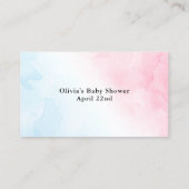 Carte d'insertion pour bébé rose et bleu (Dos)