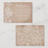 Carte d'insertion pour douche de mariage rose vint (Devant / Derrière)