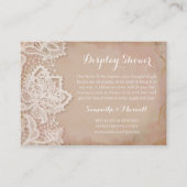 Carte d'insertion pour douche de mariage rose vint (Devant)