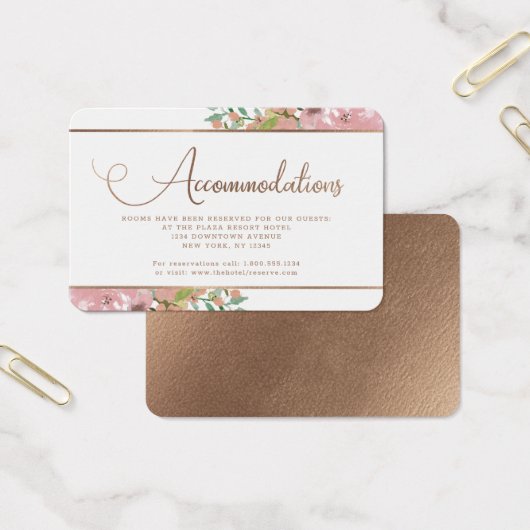 Carte d'insertion pour hébergements Rose Séduisant (Bureau)