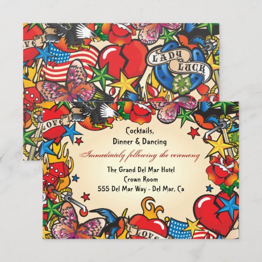 Carte d'insertion pour la réception de tatouage de (Devant / Derrière)