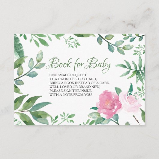Carte d'insertion pour livre pour bébé, rose rose  (Devant)