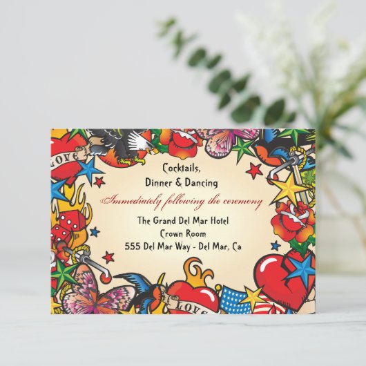 Carte d'insertion pour réception de tatouage (Debout devant)