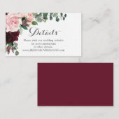 Carte d'insertion pour site web de mariage Blush B (Devant / Derrière)