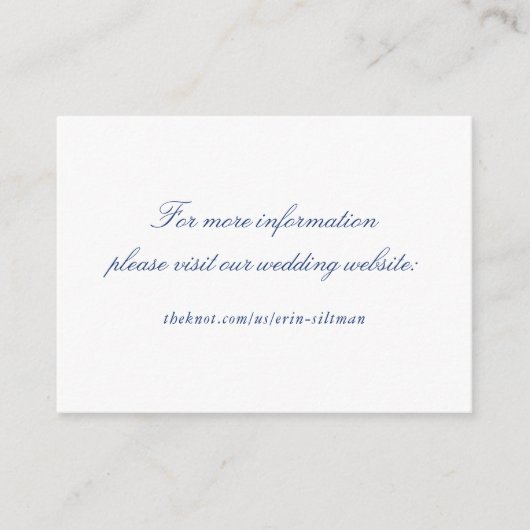 Carte d'insertion pour site web de mariage - Colle (Devant)