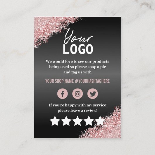 Carte d'insertion professionnelle Black Rose Gold  (Dos)