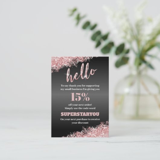 Carte d'insertion professionnelle Black Rose Gold  (Debout devant)