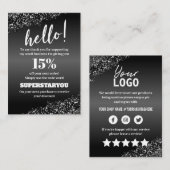 Carte d'insertion professionnelle en noir blanc Me (Devant / Derrière)