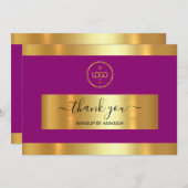 Carte d'insertion professionnelle Gold Rose Merci (Devant / Derrière)