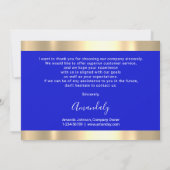 Carte d'insertion professionnelle Merci Royal Blue (Dos)