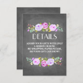 Carte d'insertion rose Fête des mariées de jardin (Devant / Derrière)