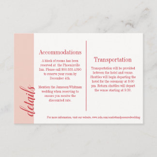 Carte d'insertion rouge, Caroline Mariage