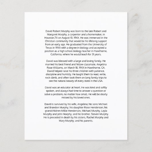 Carte d'insertion simple (Dos)