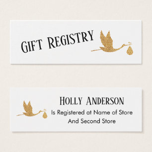 Carte d'insertion simple Preppy Gold Stork