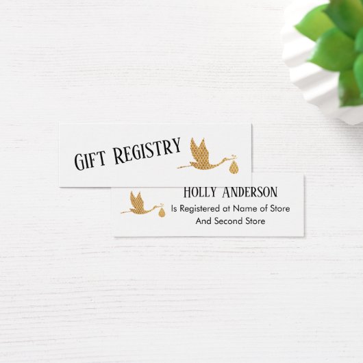 Carte d'insertion simple Preppy Gold Stork (Bureau)