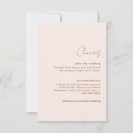 Carte d'insertion terracotta minimaliste (Devant)