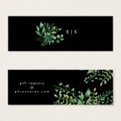 Carte d'insertion verte Feuille fraîche (Devant & derrière)