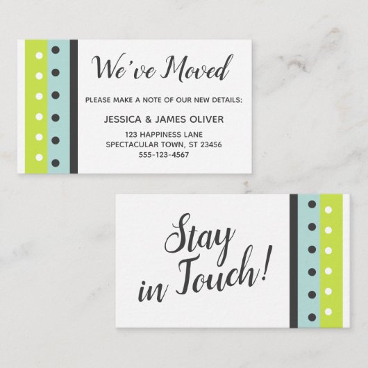 Carte d'insertion "We have Moved" (Nous avons démé (Devant / Derrière)