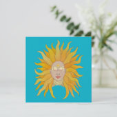 Carte d'inspiration Boho turquoise jaune or (Debout devant)