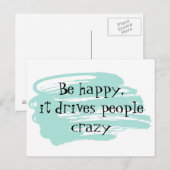 Carte d'inspiration drôle pour être heureux (Devant / Derrière)