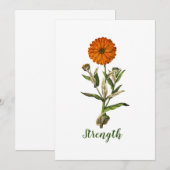 Carte d'inspiration personnalisée Marigold Strengt (Devant / Derrière)