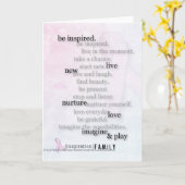 Carte d'inspiration pour cancer du sein rose ruban (Fleur jaune)