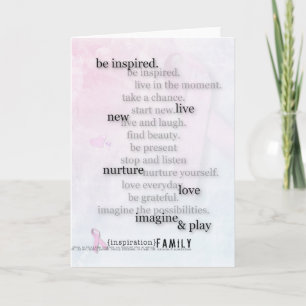 Carte d'inspiration pour cancer du sein rose ruban
