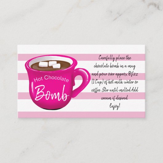 Carte d'instruction de la bombe au chocolat chaud (Devant)
