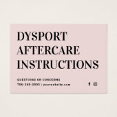 Carte d'instruction de post-soins d'injection Boto (Devant)