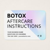 Carte d'instruction de post-soins d'injection Boto (Devant)