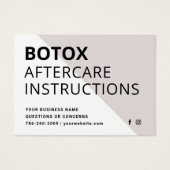 Carte d'instruction de post-soins d'injection Boto (Devant)